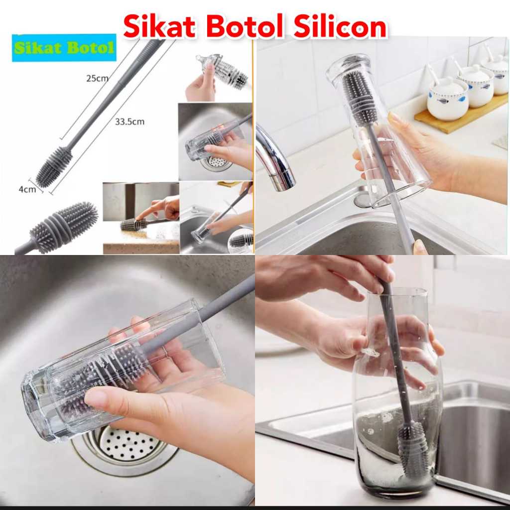 Sikat Botol Silicon/ Sikat Botol Gagang Panjang/ Sikat Pembersih Botol Silicon Gagang Panjang