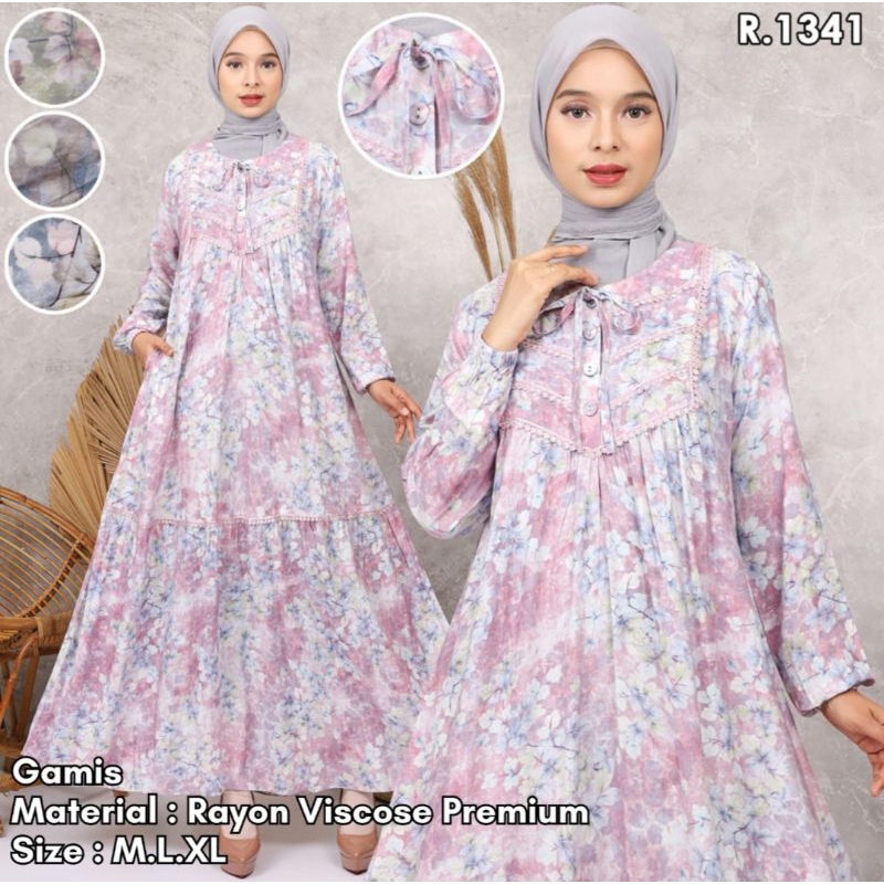 GAMIS BUNGA RAYON VISCOSE PREMIUM BWI88