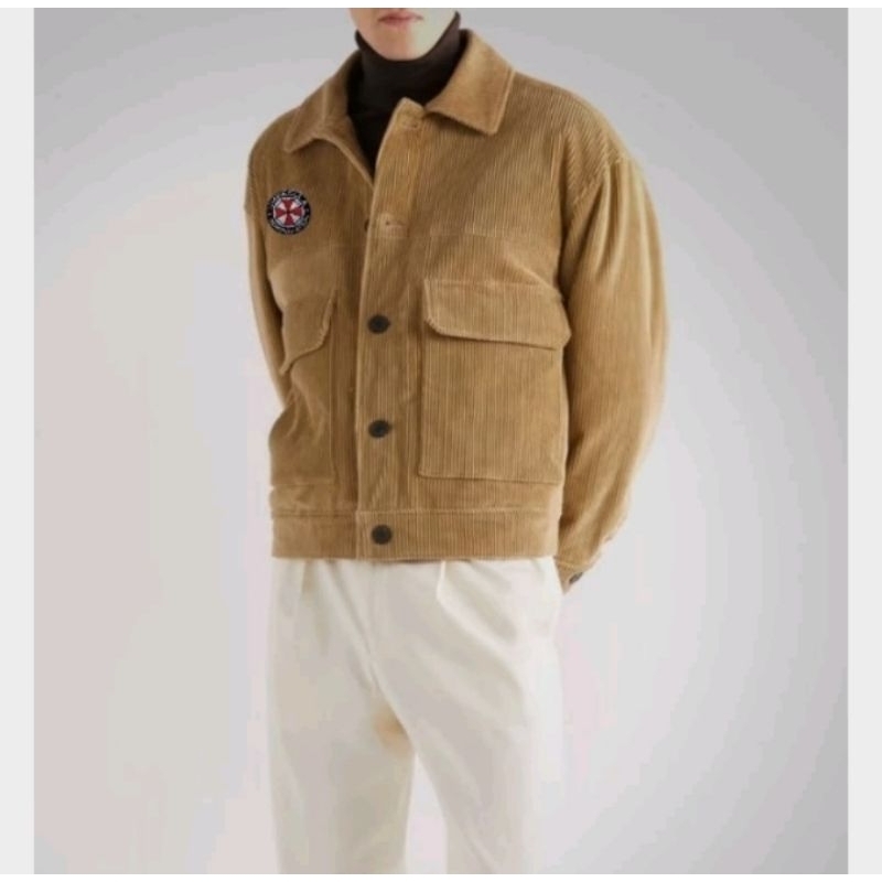 A_fashionable || UMBRELLA CORPORATION - Work Jacket Boxy Corduroy Premium BROWN