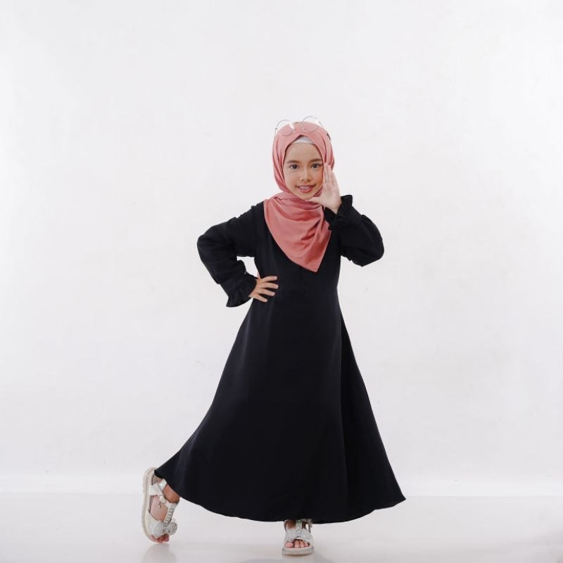 gamis jetblack anak | gamis kids | gamis anak hitam pekat | gamis hitam anak | gamis hitam kids