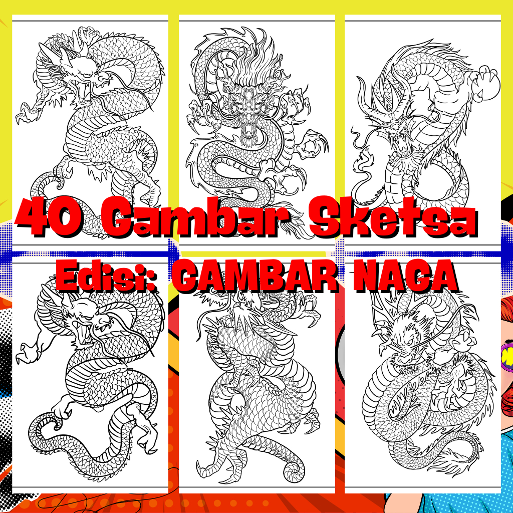 

Sketsa Gambar | 40 Gambar Naga Digital | PDF dan PNG Transparan