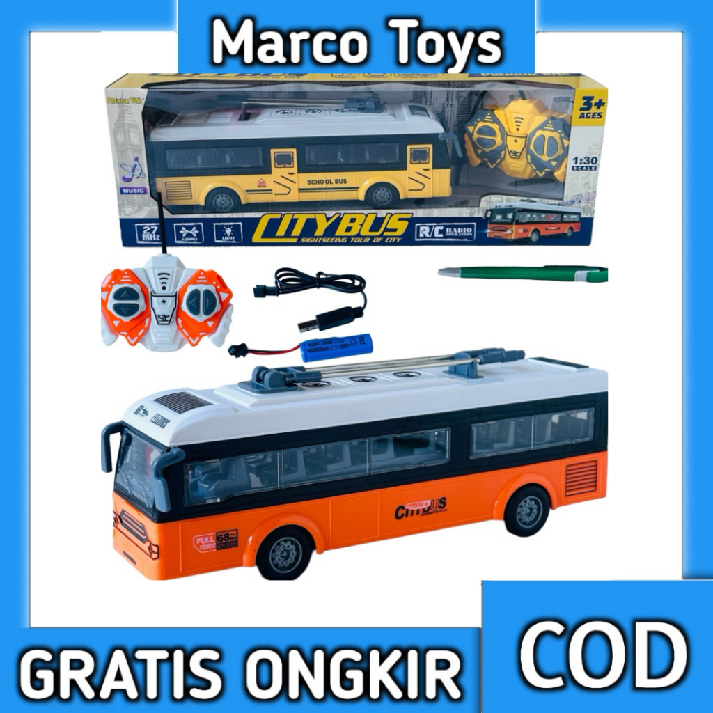 Mainan RC Remote Control Model City Bus 17735 School Bus RC Bus Kota Pariwisata