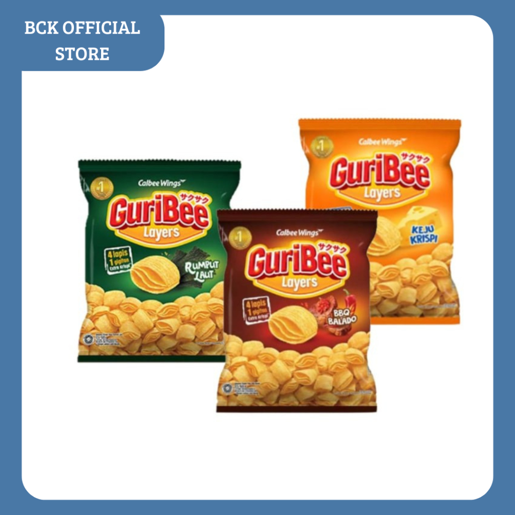 

Guribee Snack Kentang 65gr Aneka Rasa Keju | Rasa BBQ Balado | Rasa Rumput Laut (PCS)