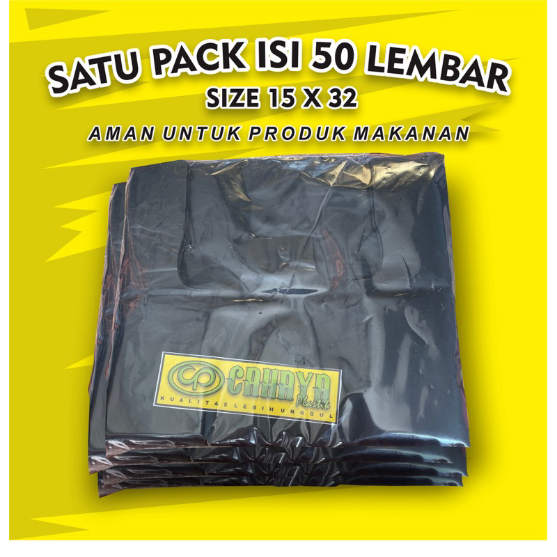 Kantong kresek hitam ukuran 15 HDPE