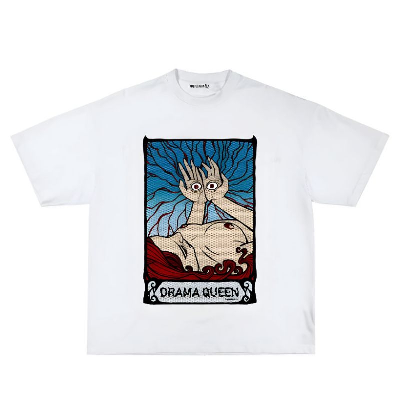 Ngehenesia tshirt black & white drama queen tshirt black tshirt white tshirt kaos combed 24s