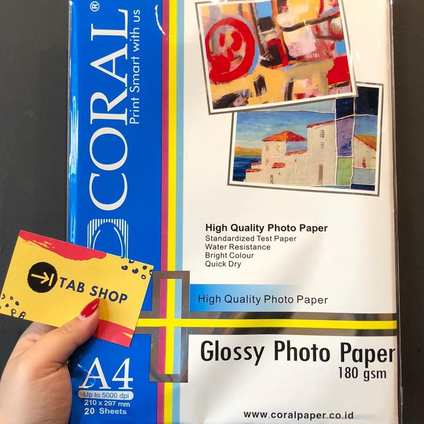 

Terjangkau TAB SHOP CORAL GLOSSY PHOTO PAPER 18 GSM A4 2 SHEETS CORAL KES FOTO GLOSY 18 GSM A4 2 SHEETS