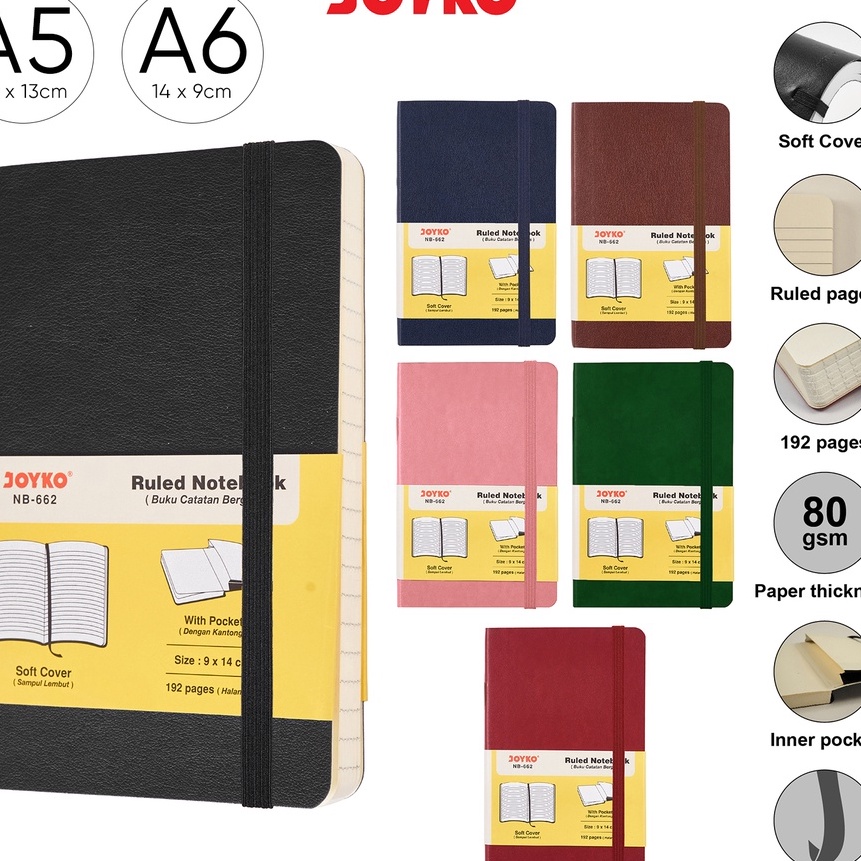 

HJ6 Notebook Buku Tulis Catatan Diary Agenda Joyko Soft Cover