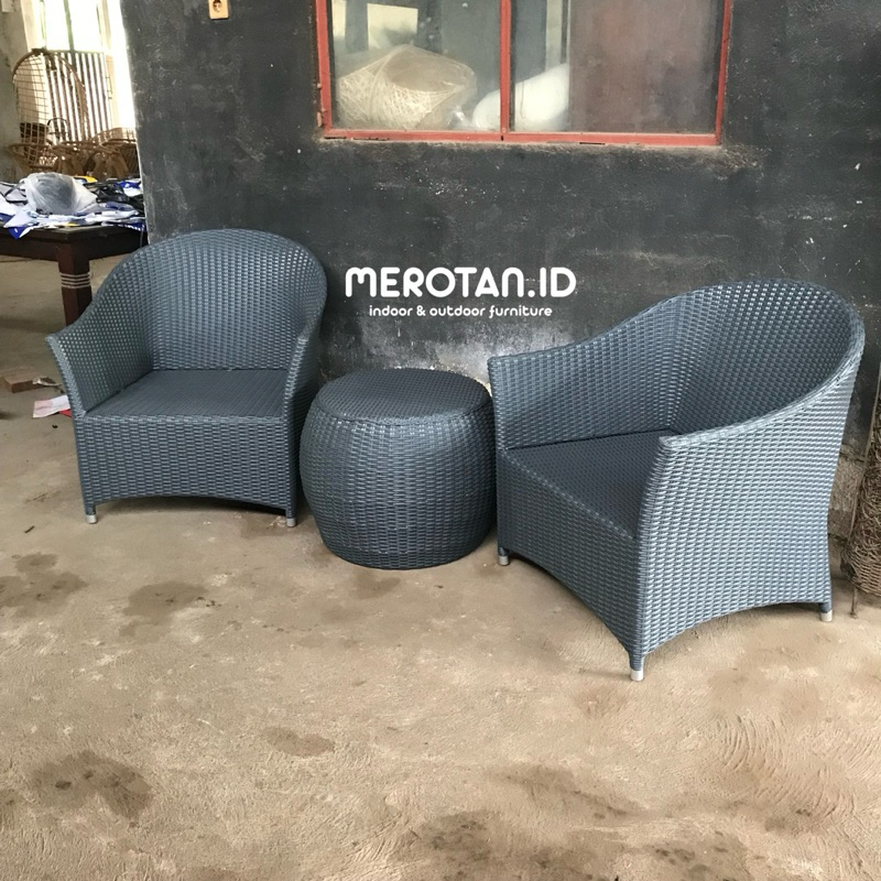 Set Kursi Teras Rotan Sintetis / Kursi Outdoor Rotan Sintetis Premium / Kursi Hotel Kolam Renang / K