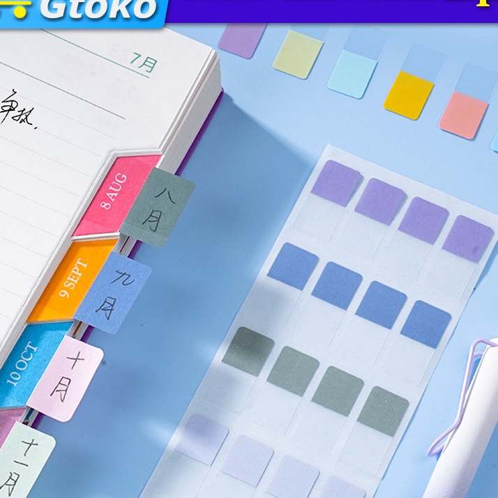 

berkualitas Index Mark Plastik Transparan Penanda Pembatas Memo Sticky Notes Label Stiker Warna isi 61224Pcs