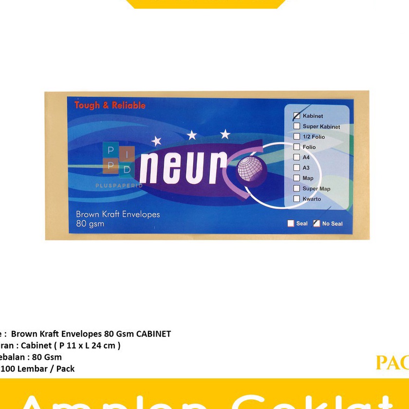

FG2 NEURO Amplop Coklat Ukuran Cabinet Non Seal 11 x 24 cm Pack
