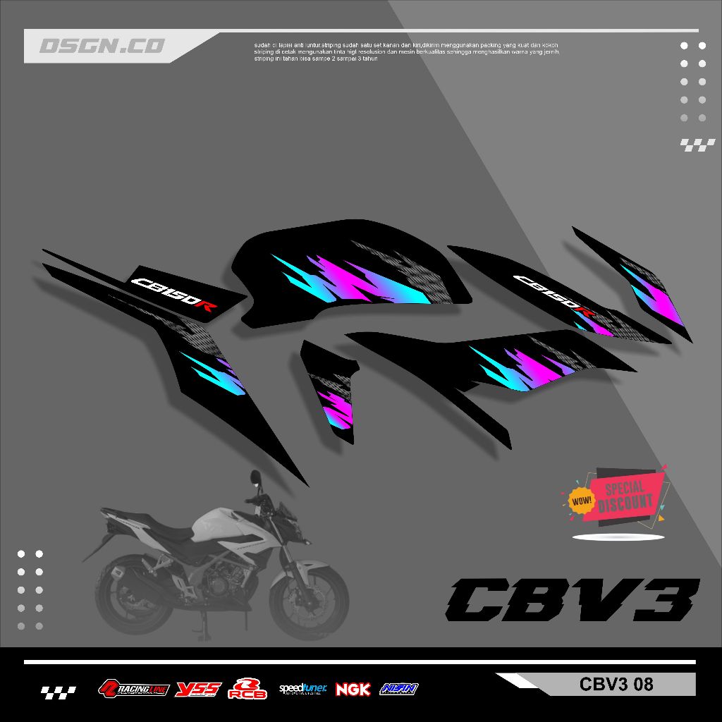 STRIPING CB150R V3 - STRIPING CB150R V3 NEW STREET FIRE - STIKER CB150R V3 VARIASI 08