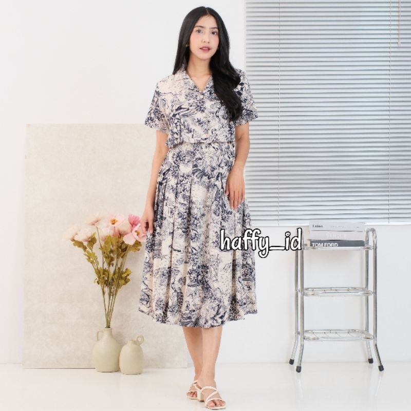 KIMMY SET WANITA SETELAN ROK DAN KEMEJA CROP FREE BANDANA BAJU ATASAN RAYON PREMIUM