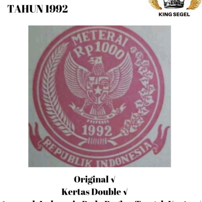 

KP8 Kes Segel Tahun 1992 Double Asli