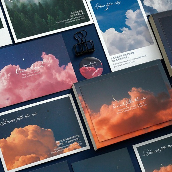

FG2 26 Pcs Set Perlengkapan Surat Greeting Card Postcard SCENERY EDITION Aesthetic Kartu Pos