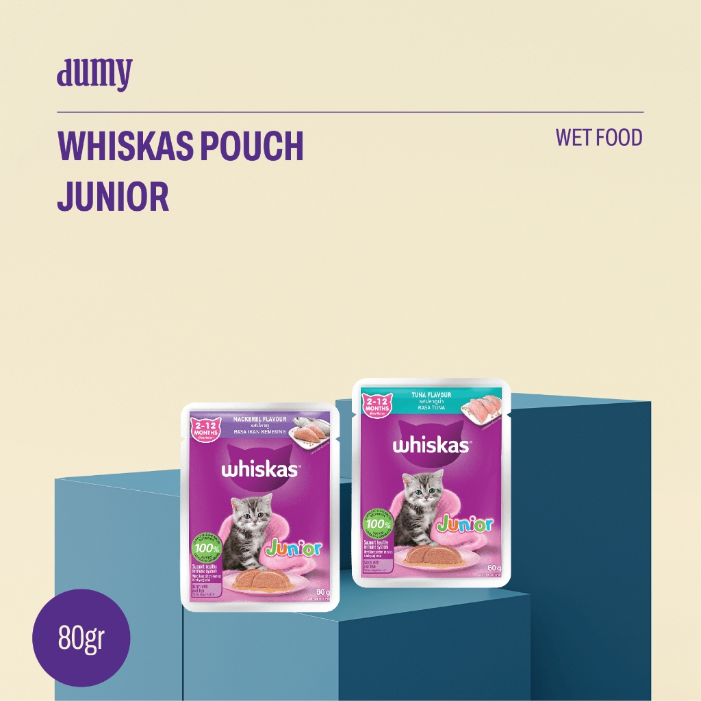 Makanan Kucing Whiskas Pouch Kitten 2-12 Bulan 80gr