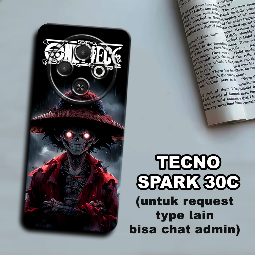 CC4/ Softcase karet lentur untuk tecno spark 30c/Motif  karakter anime one piece/case tecno spark 30
