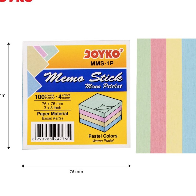 

HJ6 Memo Stick Sticky Note Kes Memo Memo Tempel Joyko MMS1P