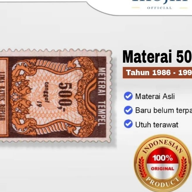 

Ekstra Materai Rupiah Tahun 1986 1987 1988 1989 199 Perangko Matrai Tempel Asli Orinal