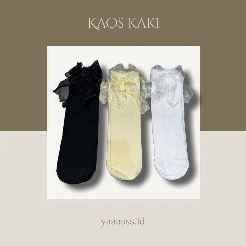 KAOS KAKI || kaos kaki lolita pendek socks pita bow sock cotton jepang korean idol japan