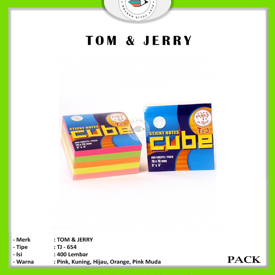 

KP8 TOM AND JERRY Sticky Notes Warna Cube 654 1 PAD