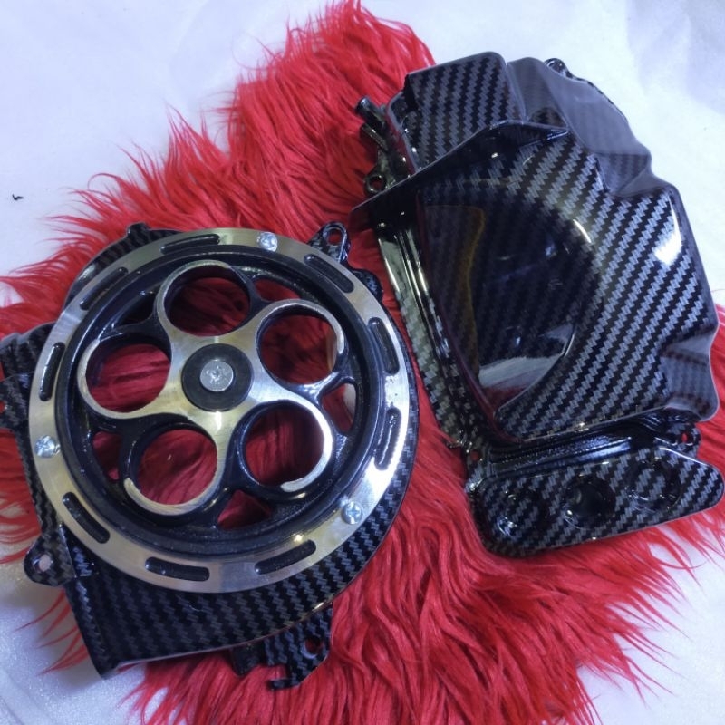PAKETAN CARBON KIPAS SPINNER BOX FILTER UDARA HONDA BEAT SCOOPY KARBU