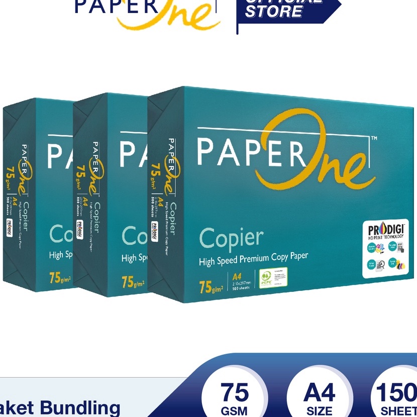 

Langka PaperOne Kes A4 75gr Copier 3 Rim 1 lembar Kes HVS