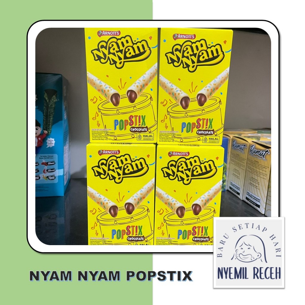 

Nyam Nyam Popstix 48gr / Biskuit Isi Coklat Lumer Produksi Arnott's harga per box 48gr