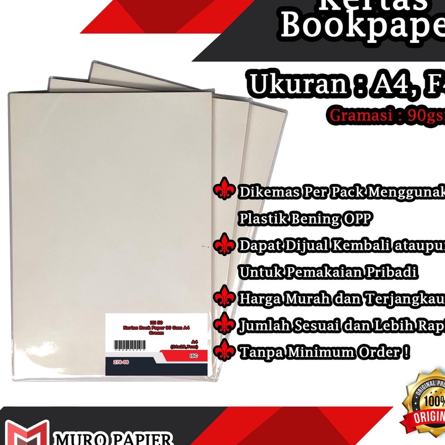 

FG2 PER PAK ISI 5 Kes Book Paper 9 Gsm F4 A4 by Muro Papier