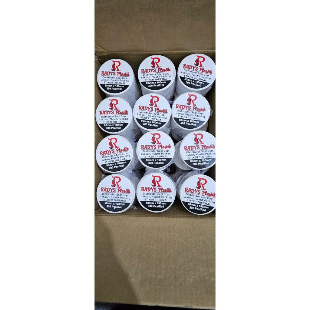 

18 ROLL ( 1DUS/KARTON) LABEL THERMAL / STIKER THERMAL 78X100 ISI 300PCS