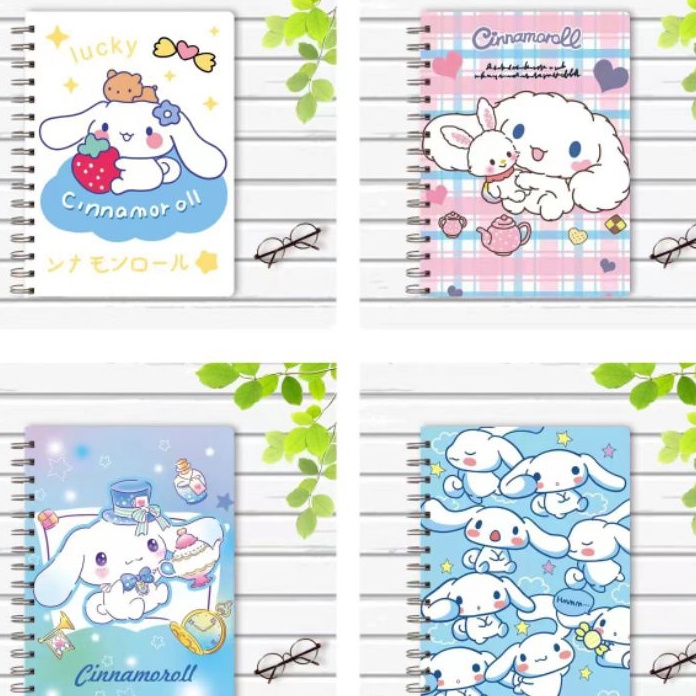 

Hematku 4PCS Notebook Buku Catatan A5 Ring Motif Kartun Lucu Buku Tulis Karakter Lucu Isi 6 Halaman Notebook Ring 4pcs