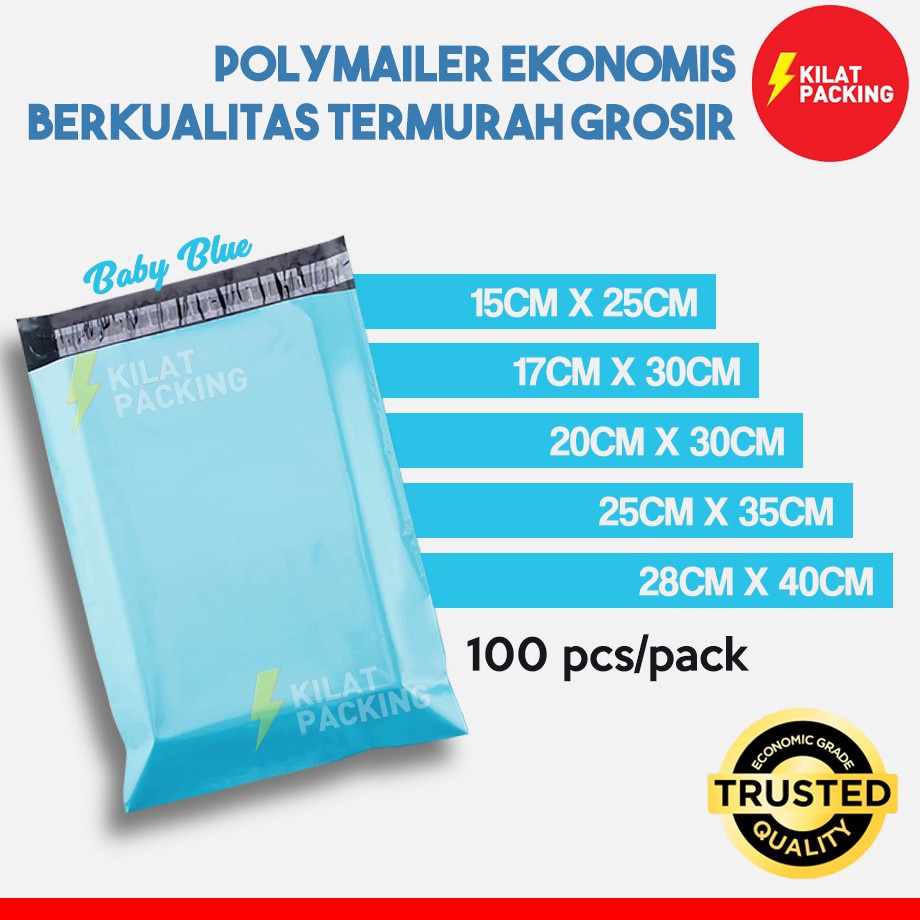 

HJ6 POLYMAILER EKONOMIS WARNA BABY BLUE PLASTIK PACKING MURAH ISI 1 LEMBAR HARGA DIJAMIN TERMURAH
