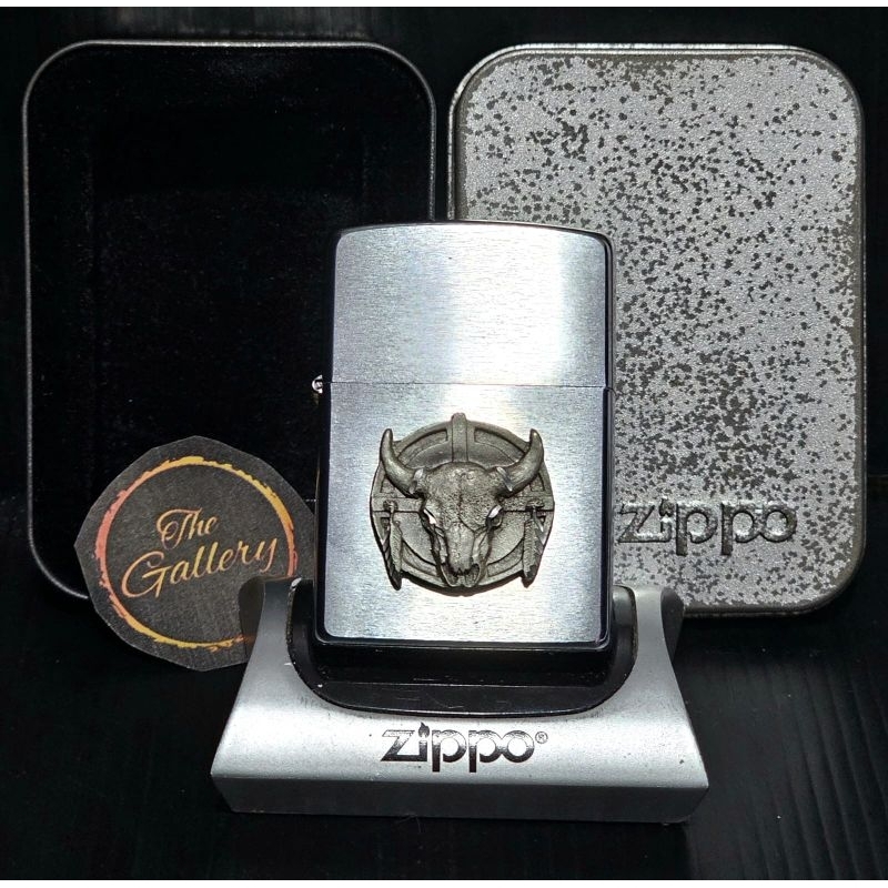 ⭐️⭐️⭐️⭐️⭐️ ORIGINAL ZIPPO INDIAN SERIES BULL HEAD EMBLEM TAHUN 2003 RARE ITEM