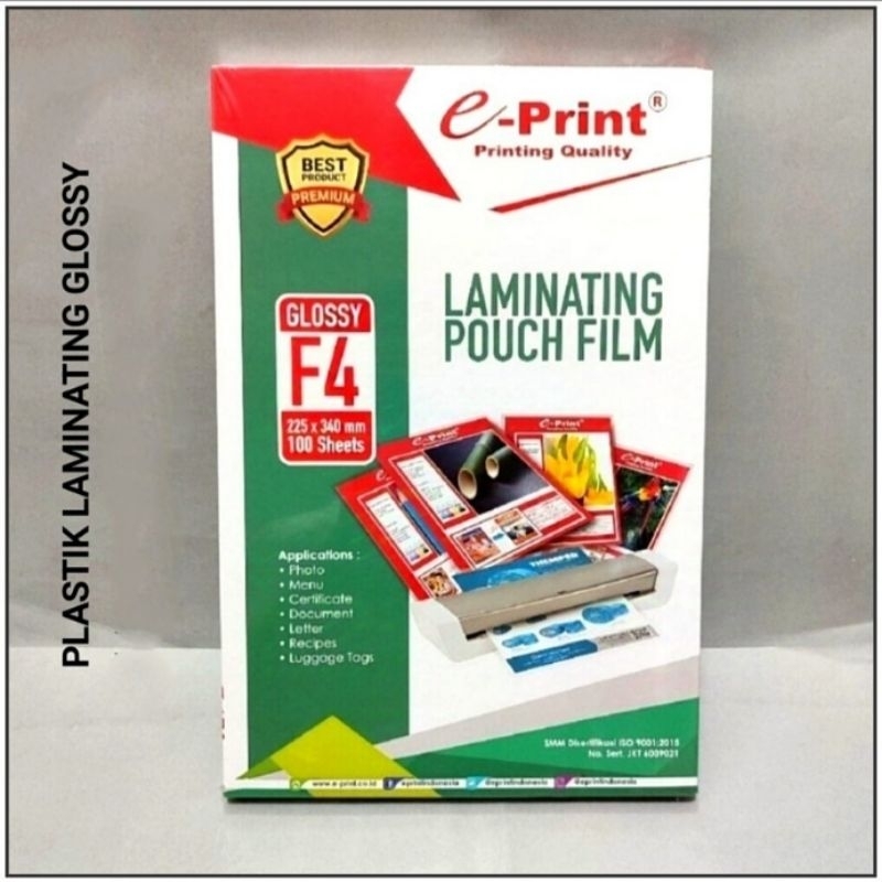 

30 Lembar Plastik Laminating Folio E-PRINT