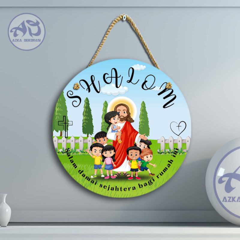 Hiasan Ucapan gantungan pintu Shalom Rumah kristen kamar anak / Hiasan Gantungan Shalom / Syaloom / 