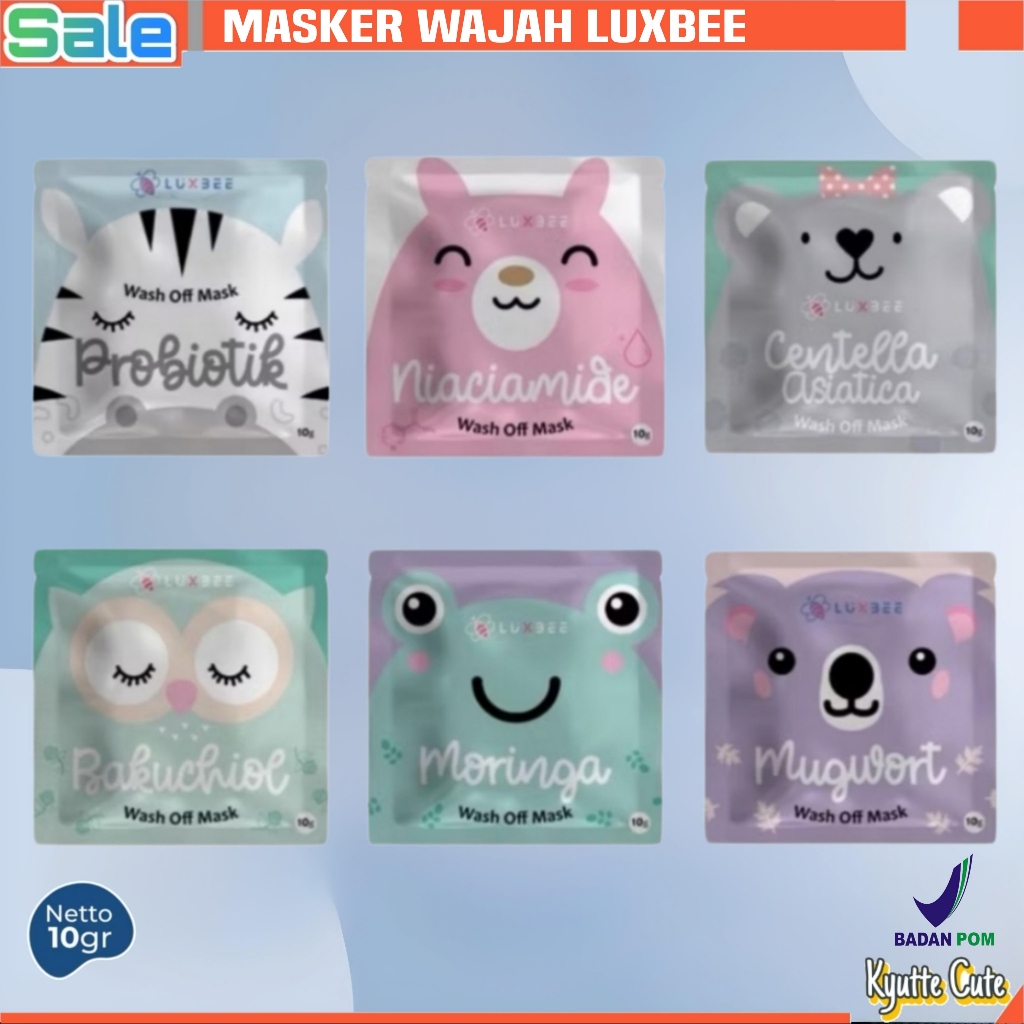 Masker LUXBEE Wash Off Mask 10gr Original - Masker Wajah Organik Bpom