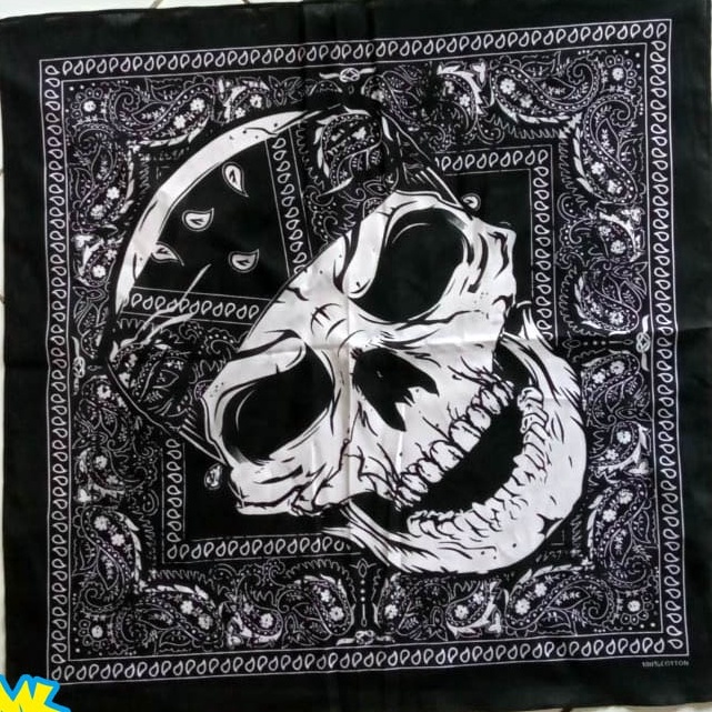 Bandana Tengkorak Skull Slayer Biker Scarf  Katun