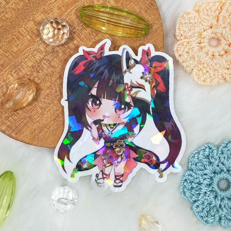 

Sticker Hologram Brokenglass Fanmerch Honkai Star Rail Sparkle Original Fanart by Merch Trove
