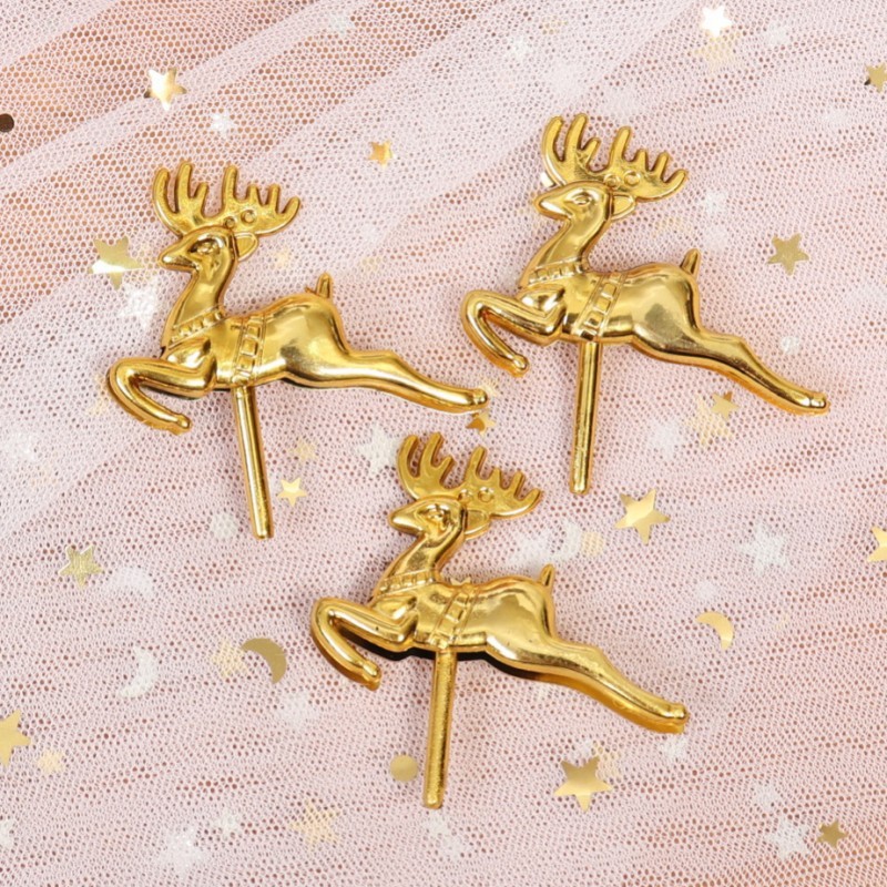 

Cake Topper Natal Rusa Emas dan Salju