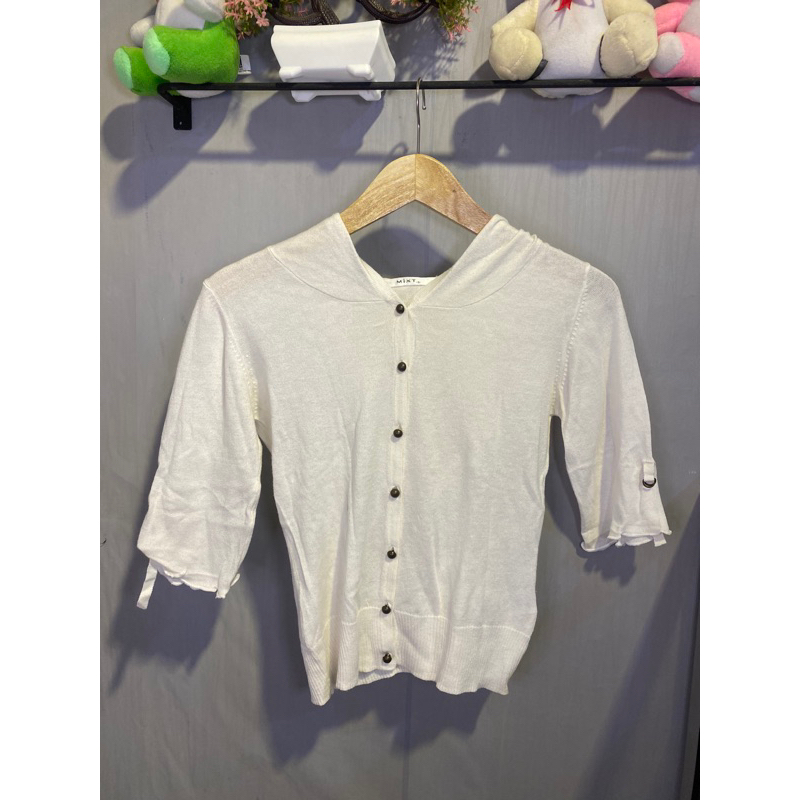 RAJUT HODDIE PUTIH KANCING || RAJUT KANCING || RAJUT WANITA || ATASAN RAJUT WANITA