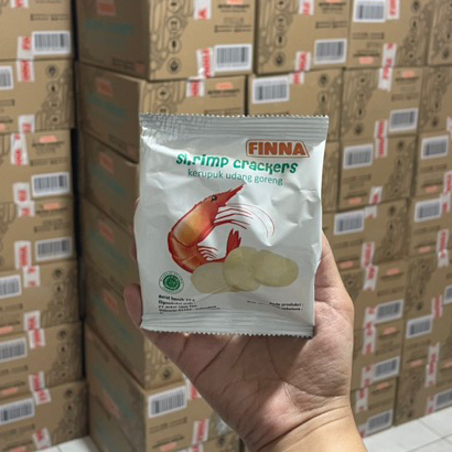 

pink Kerupuk FINNA 1 DUS isi 120 pcs kemasan 10GR ASLI (KERUPUK GORENG)