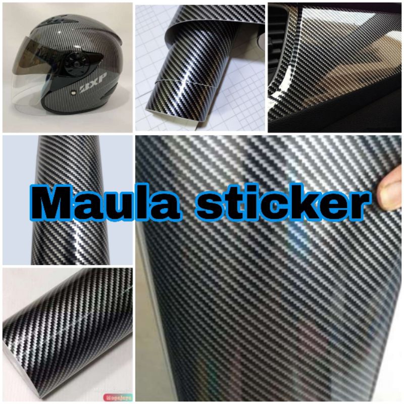 Skotlet Carbon Hitam Silver Glossy Kualitas Premium Untuk Variasi Motor Atau Mobil