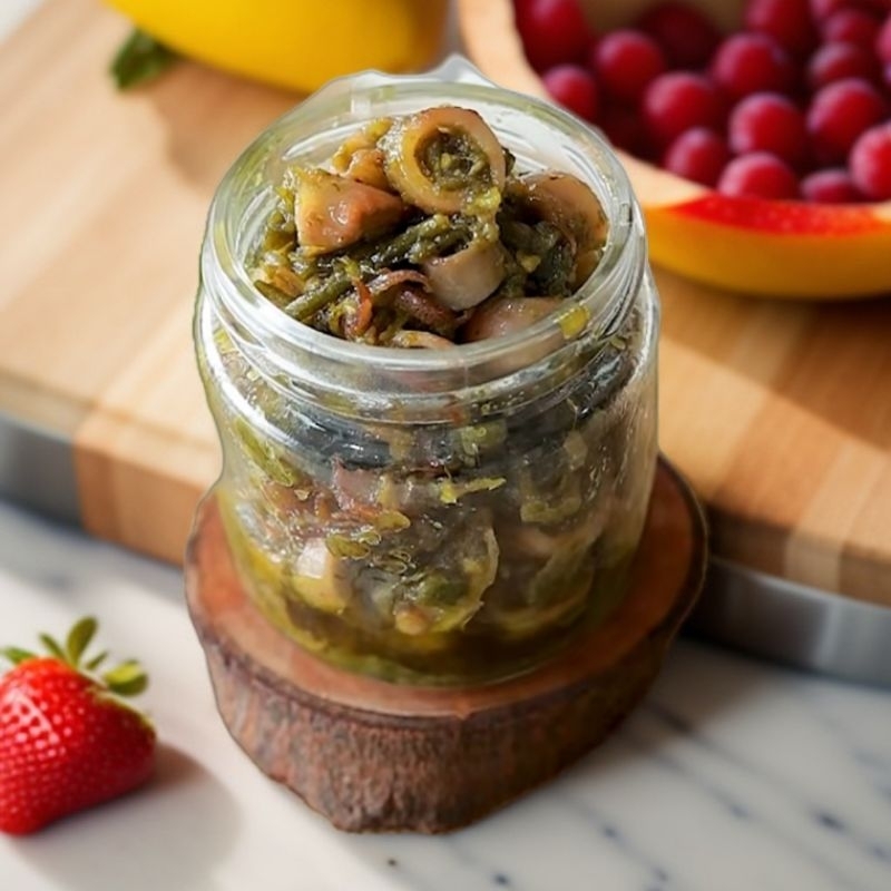 

SAMBEL SAMBAL BABY CUMI, Hijau baby CUMI 125gram BY OLALA FOOD