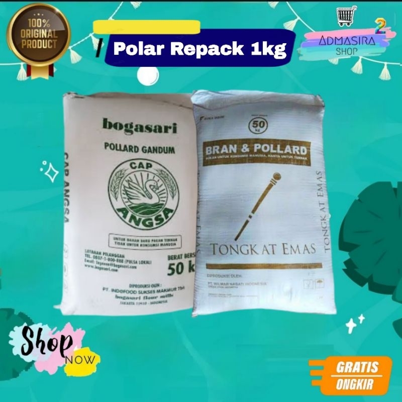 POLAR GANDUM Cap ANGSA Tongkat pakan uler sapi kambing repack 1 kg Polar angsa