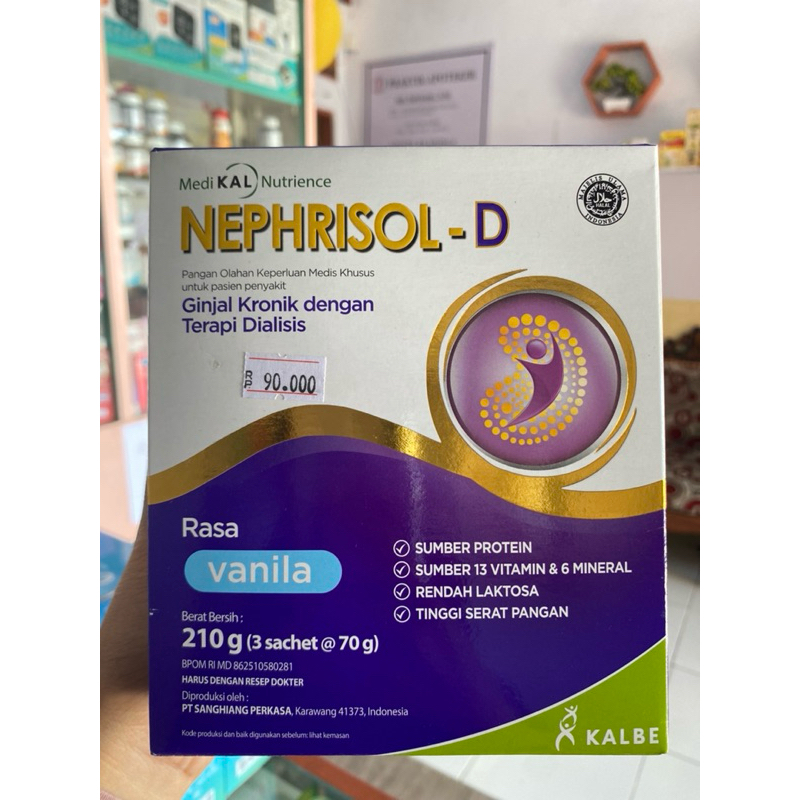 

Nephrisol-D vanila & Cappucino 210 g - Nutrisi khusus pasien ginja kronik HD