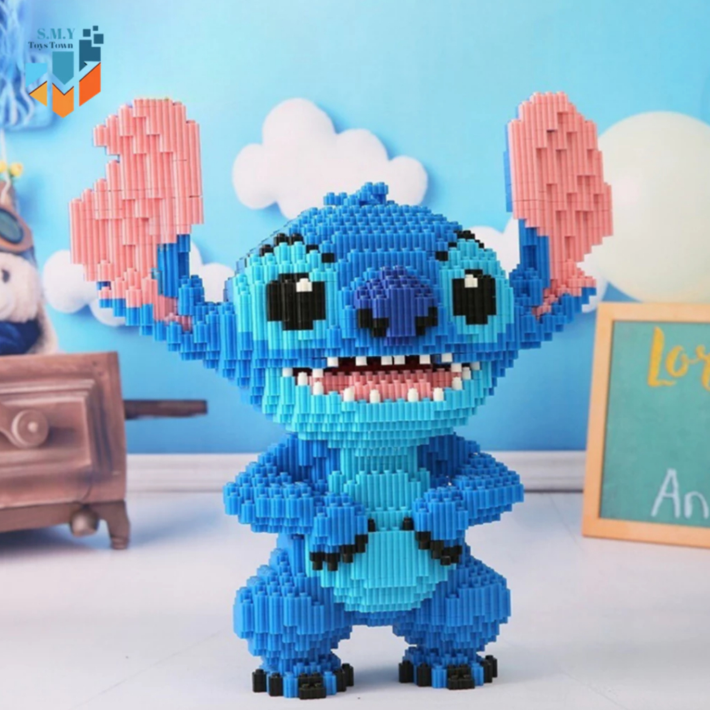 SMY Toystown Nano Block Lilo Stitch Bricks Medium 3D Model Mainan Blok Susun Mainan Anak Dekorasi Hi