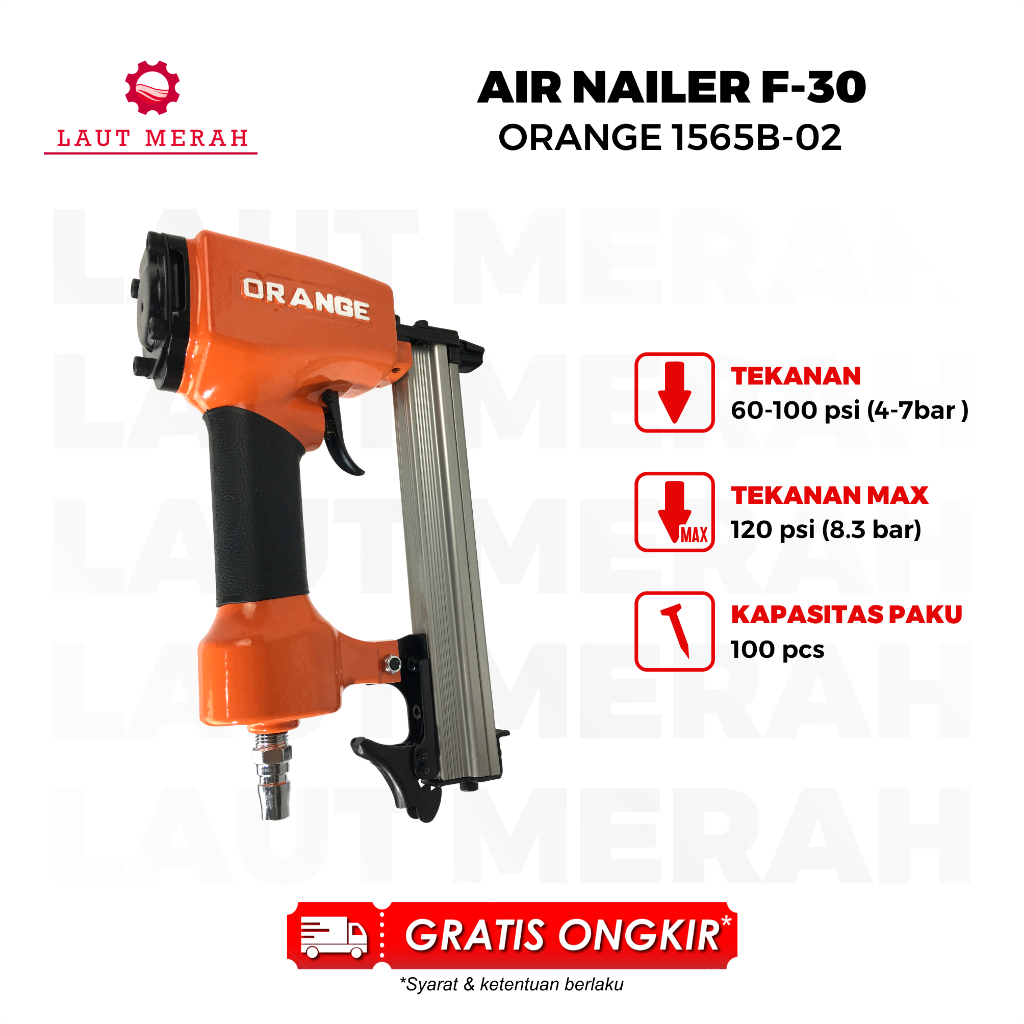 Nailer Orange F30 Mesin Paku Tembak Kompresor Nail Gun Orange F30 Air Stapler Nailer PU