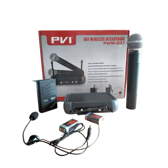 MICROPHONE WIRELESS PVI PWM 201C H/C HANDHELD DAN HEADSET