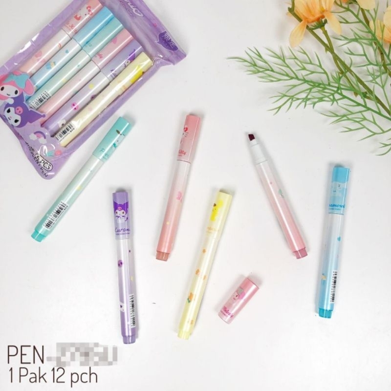 

Pen Stabilo Spidol 6 warna Sanrio Lucu Atk Organizer Pulpen warna