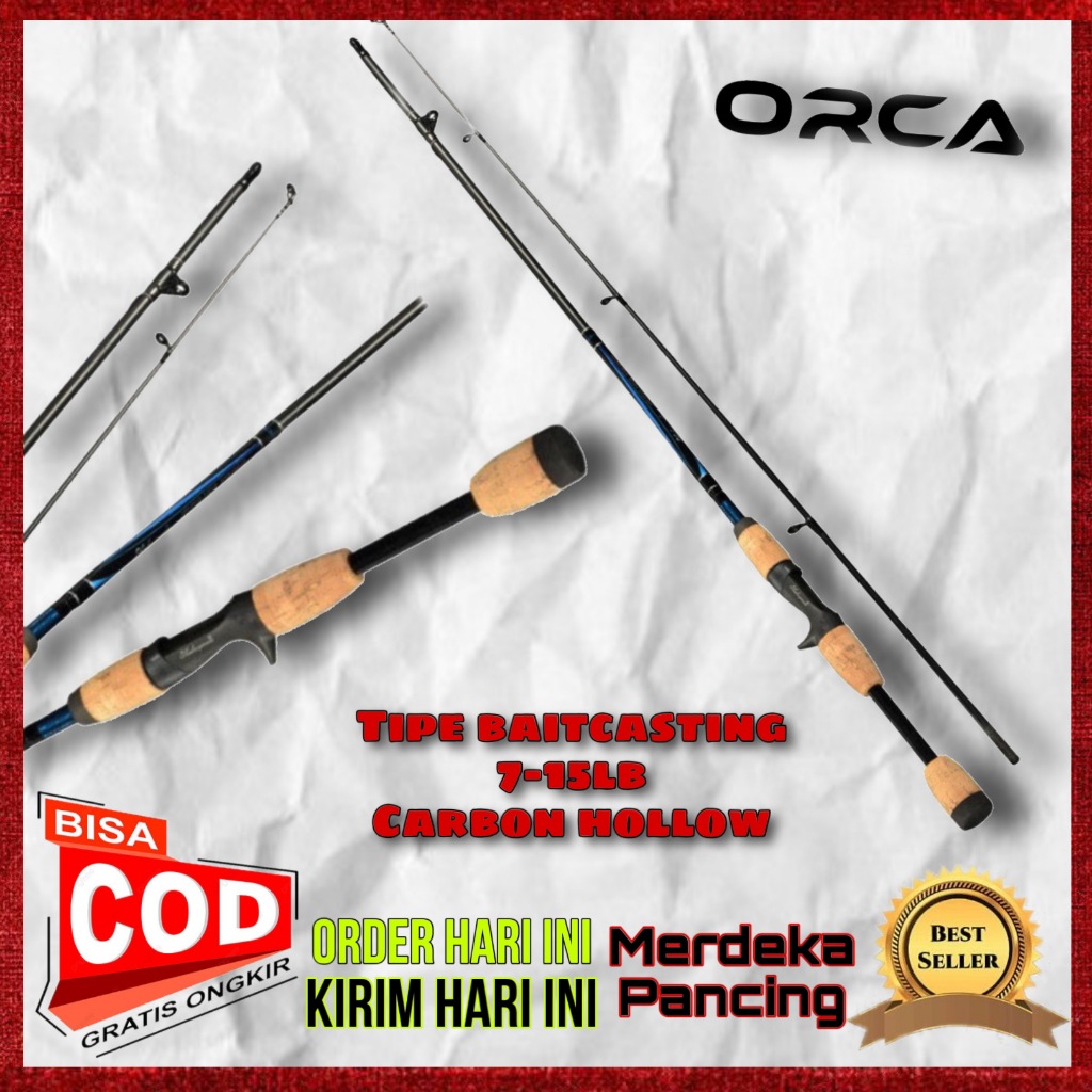 joran pancing bc baitcasting benjiro orca bahan carbon kaku panjang 180 cm