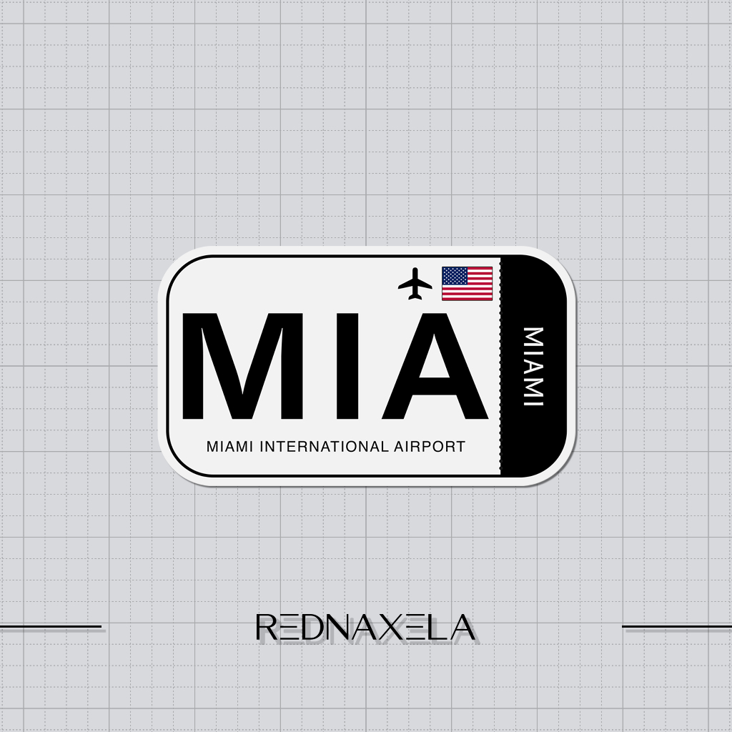 

Stiker Vinyl Miami International Airport Code MIA Sign Sticker